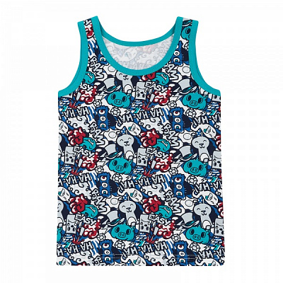 Майка для хлопчиків Bibo 44032 р.116 білий із зеленим