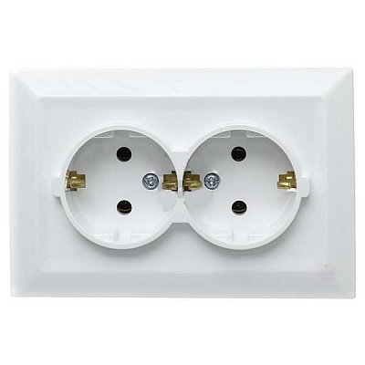 Розетка подвійна UP! (Underprice) Vesta білий