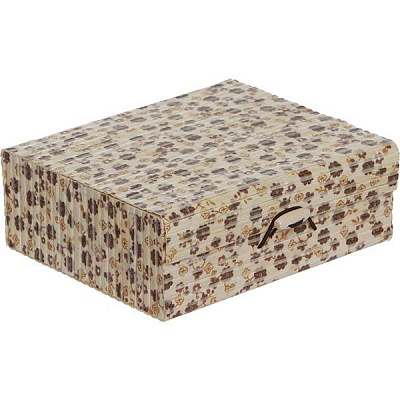 Сундук для украшений Цветочки бамбук 15x12.5 см