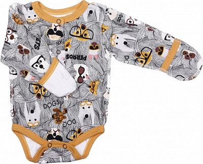Боді унісекс Маленькие люди собачки р.62 різнокольоровий