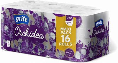 Туалетная бумага GRITE Orchidea трехслойная 16 шт.