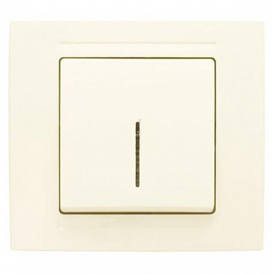 Вимикач одноклавішний Gunsan Moderna з підсвіткою 16 А 250В IP20 кремовий MD 29 12 102