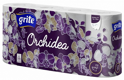Туалетний папір GRITE Orchidea тришаровий 8 шт.
